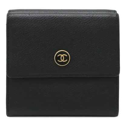 Chanel Coco Button Leather Trifold Wallet
