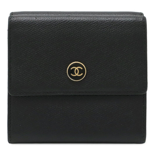 Chanel Coco Button Leather Trifold Wallet