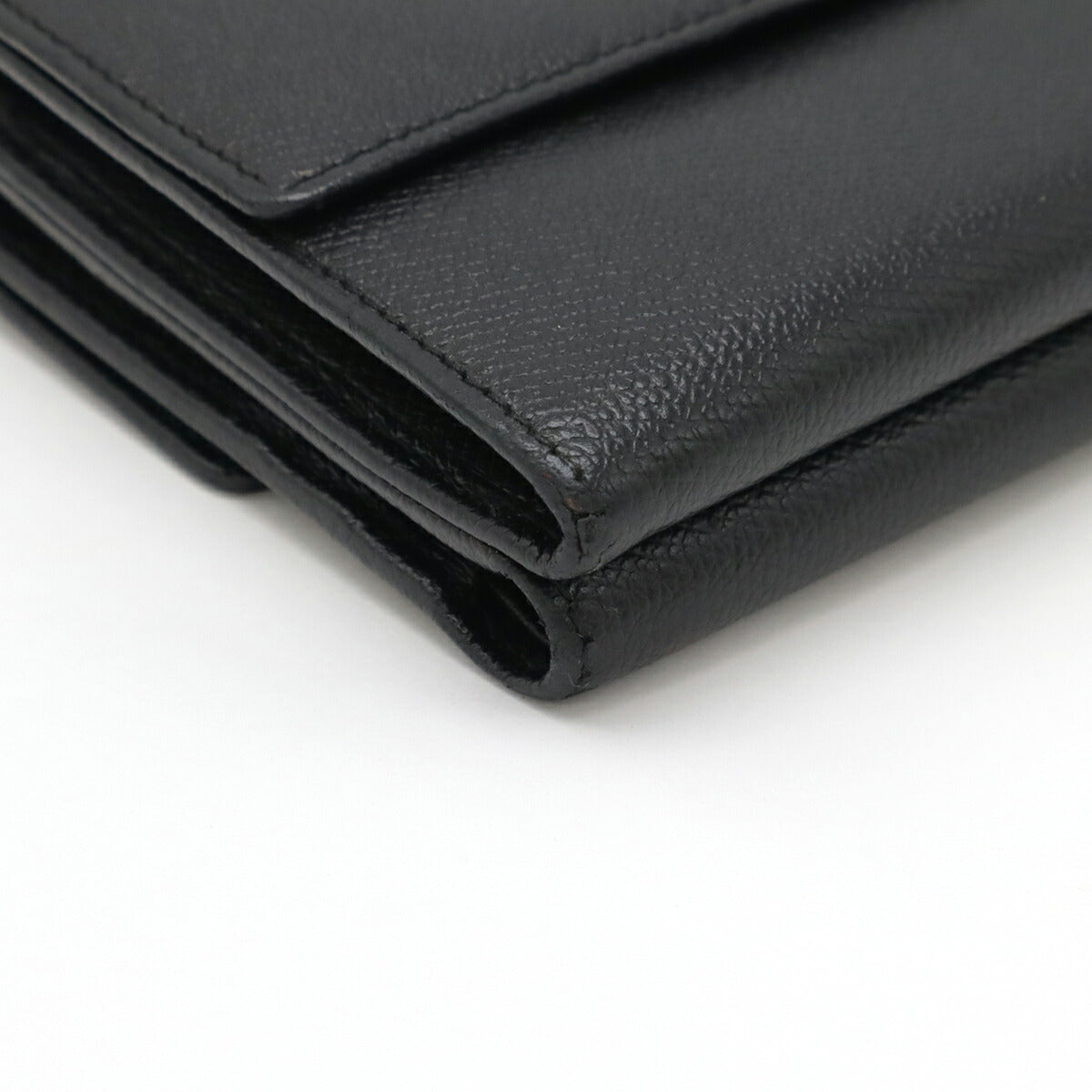 Chanel Coco Button Leather Trifold Wallet