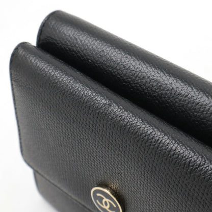 Chanel Coco Button Leather Trifold Wallet
