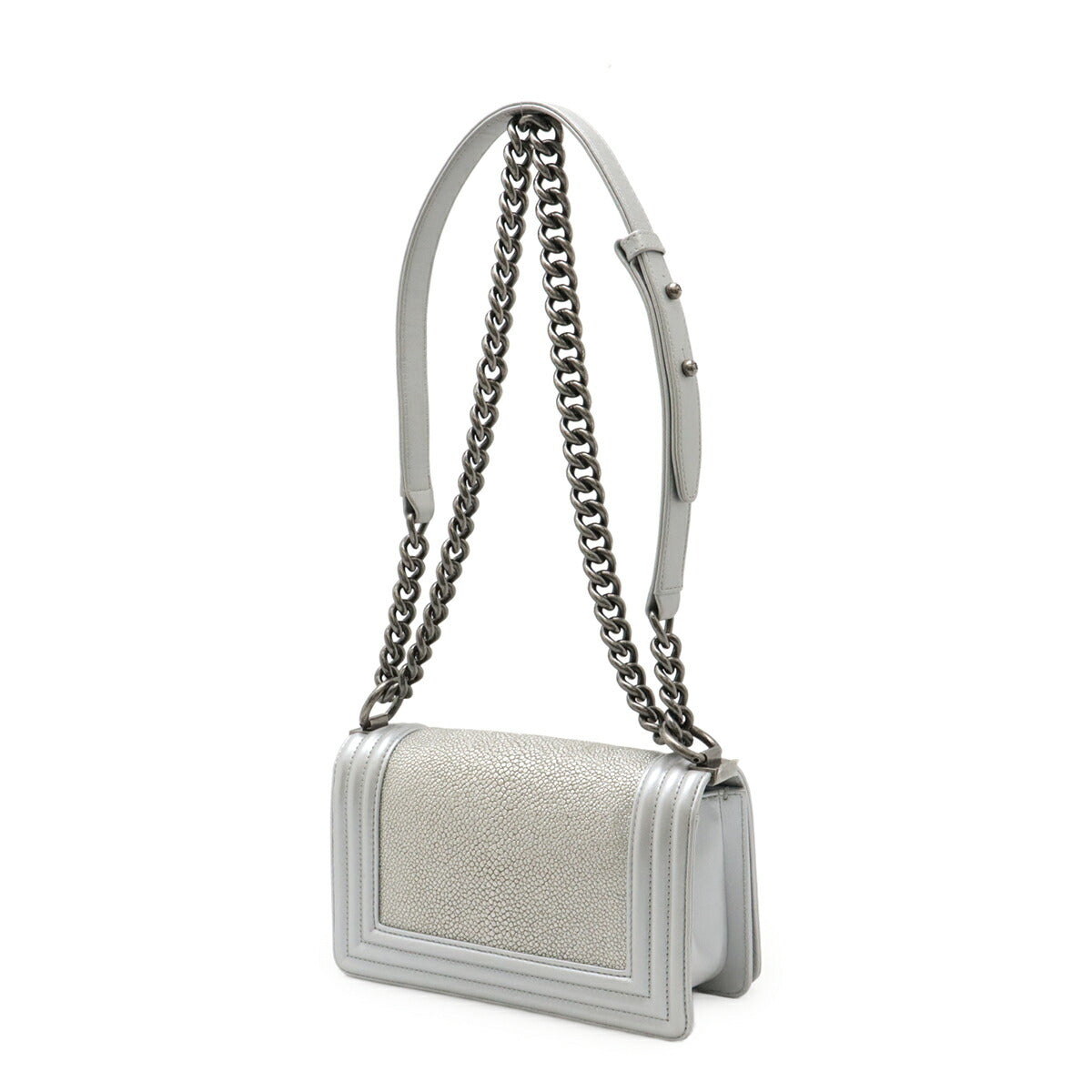 Chanel Boy Chanel Galuchat Metallic Leather Shoulder Bag