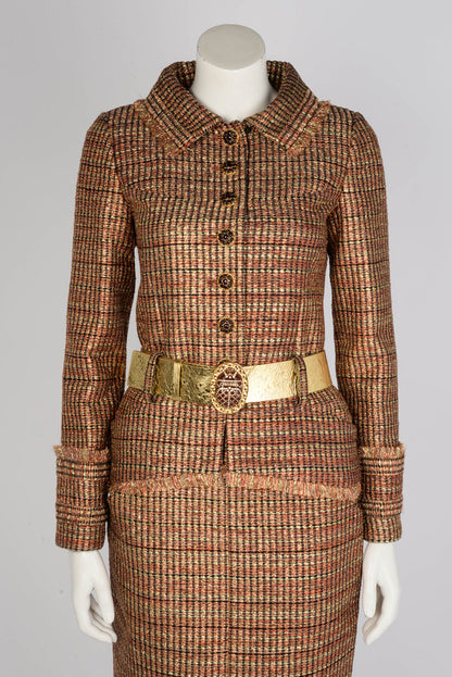 Chanel Metallic Tweed Paris to Egypt Skirt Suit