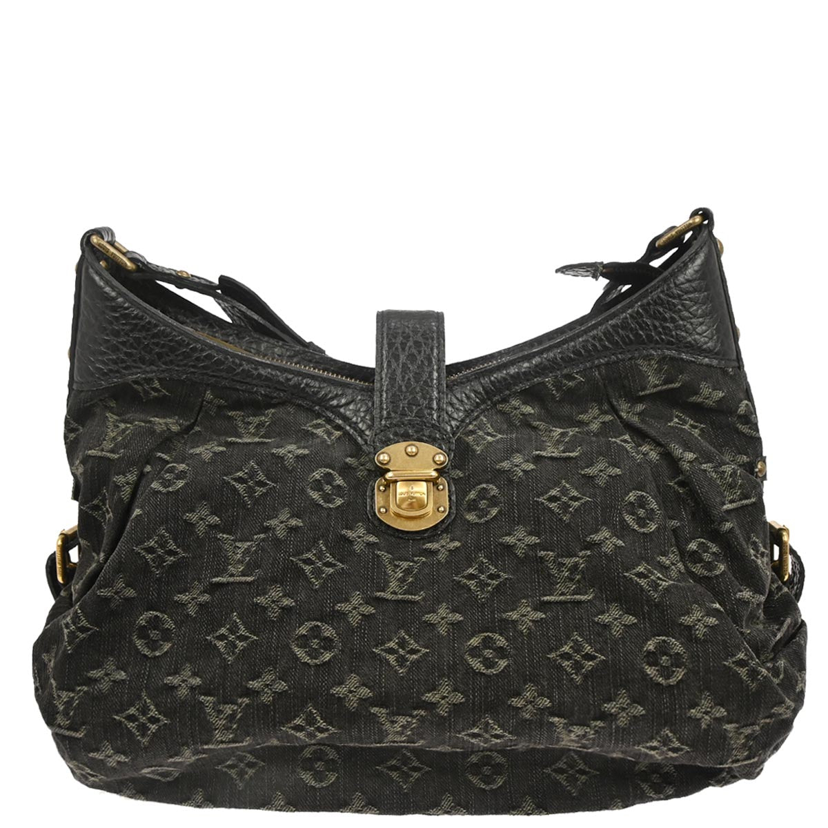 Louis Vuitton 2008 Black Monogram Denim XS Shoulder Bag M95608
