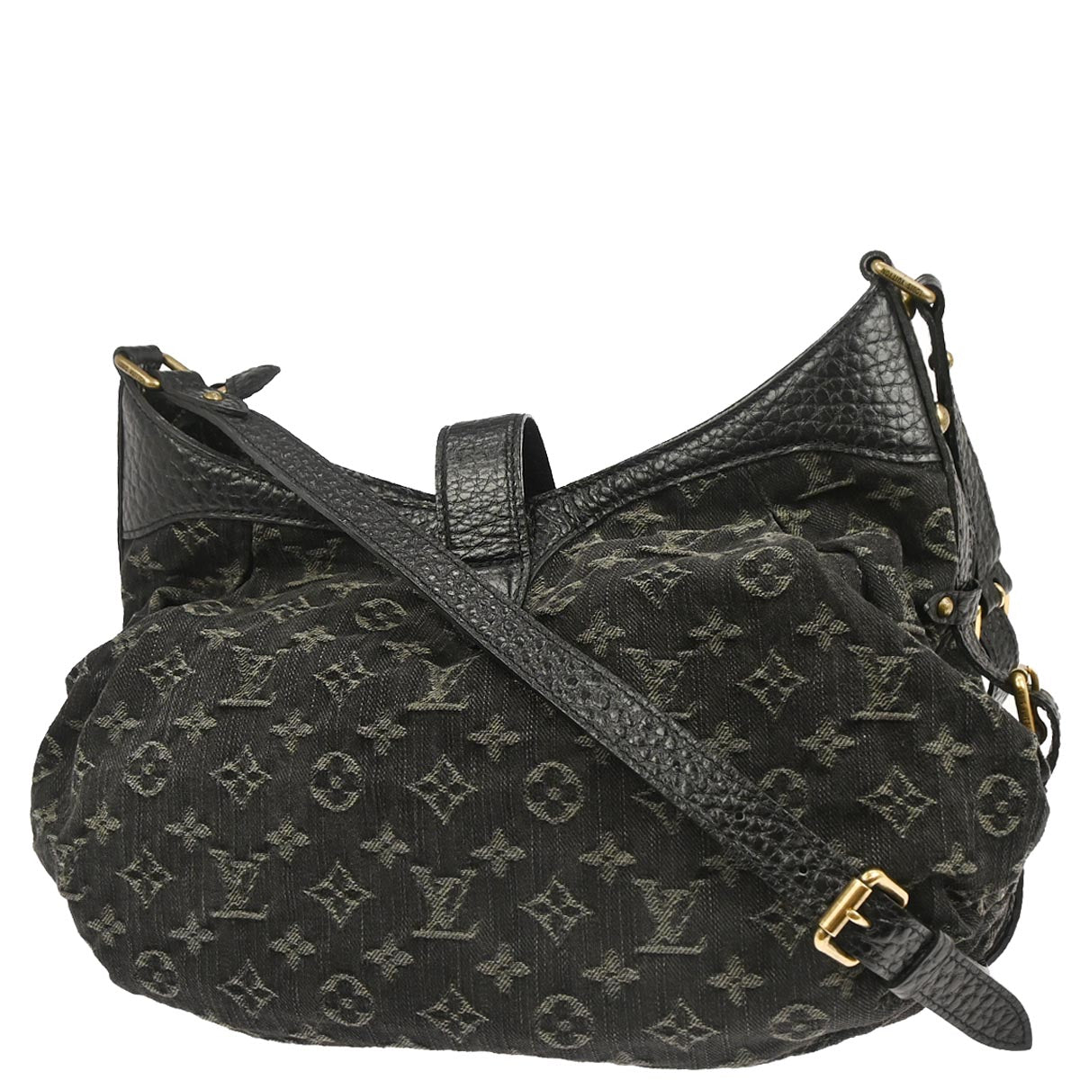 Louis Vuitton 2008 Black Monogram Denim XS Shoulder Bag M95608