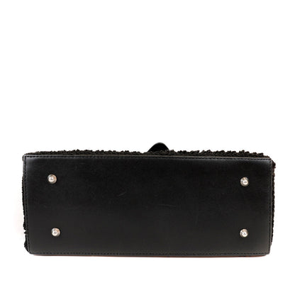 Chanel Black Crocheted Mini Tote with Silver Hardware