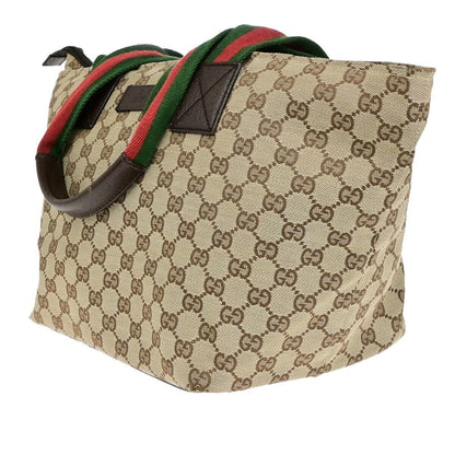 Gucci Sherry Beige Canvas Tote Bag