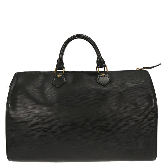 Louis Vuitton 1990 Black Epi Speedy 35 Duffle Handbag M42992