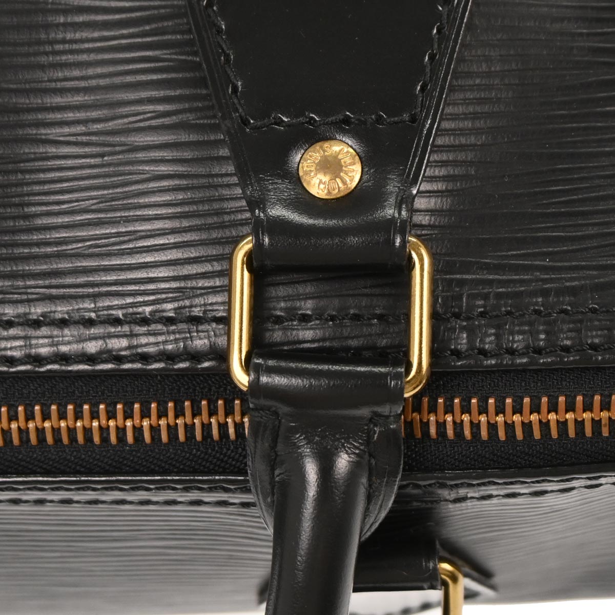 Louis Vuitton 1990 Black Epi Speedy 35 Duffle Handbag M42992
