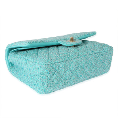 CHANEL 22K Quilted Tweed Classic Medium Double Flap Bag