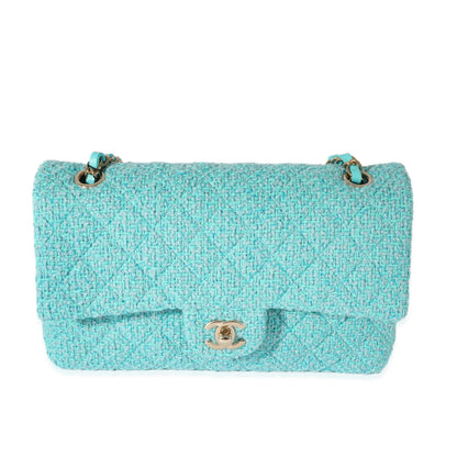 CHANEL 22K Quilted Tweed Classic Medium Double Flap Bag