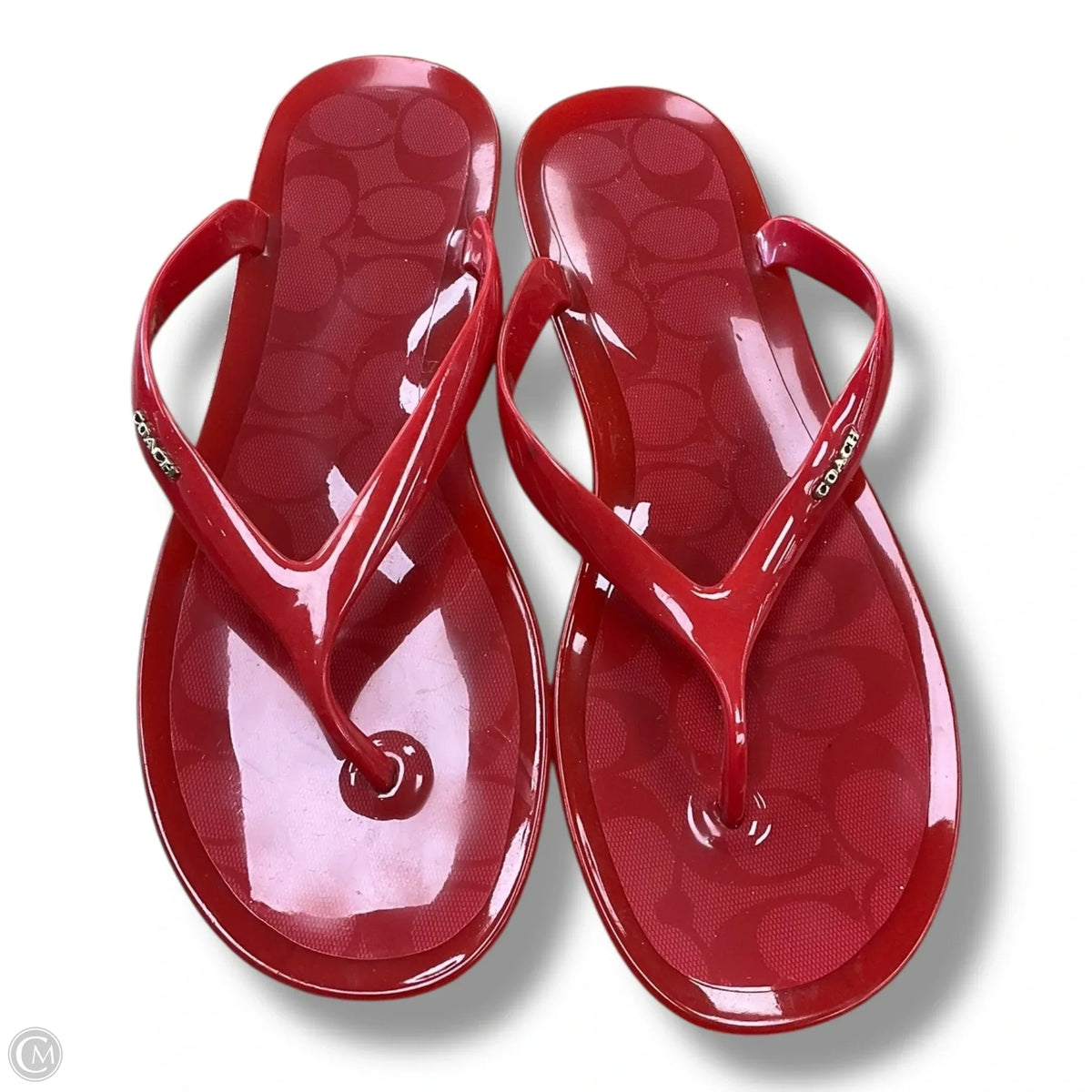 Sandals Flip Flops By Coach In Red, Size: 11