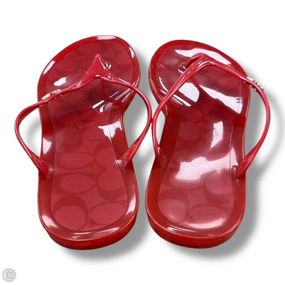 Sandals Flip Flops By Coach In Red, Size: 11