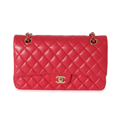 Dark Pink Lambskin Medium Flap Bag