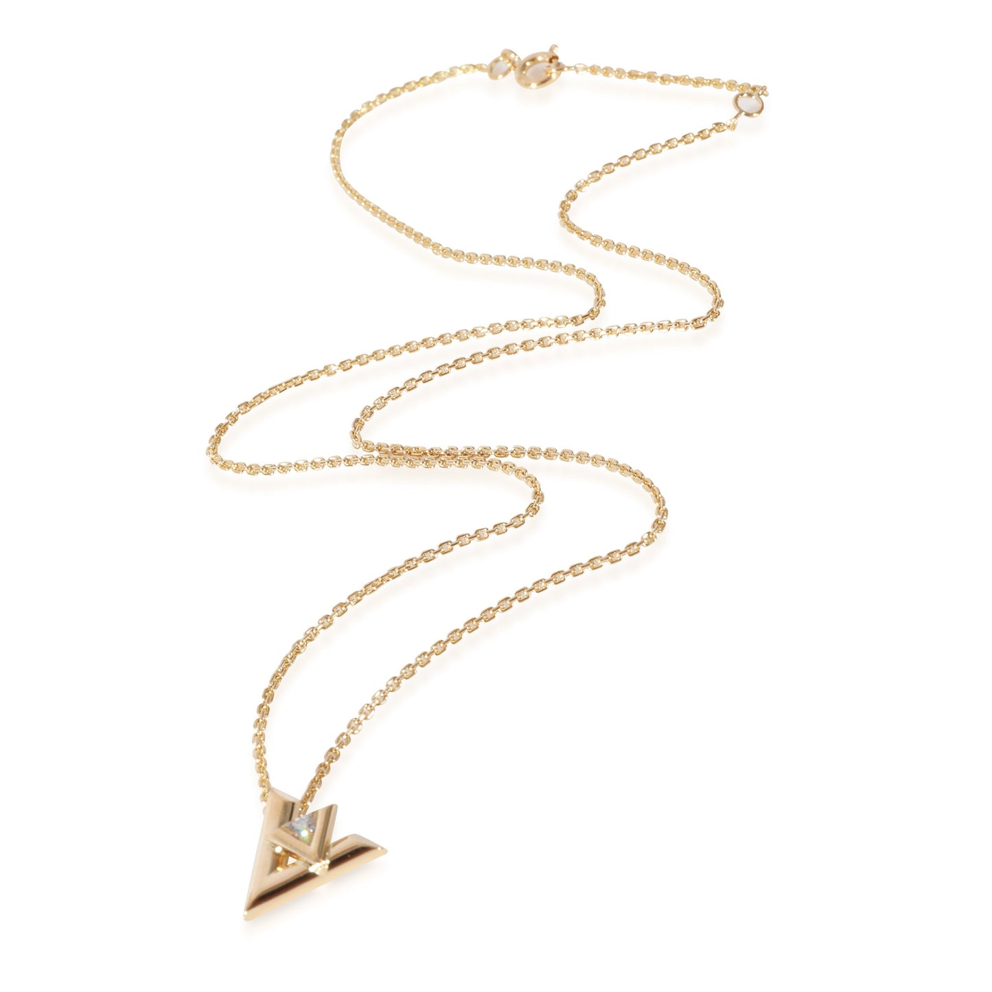 LOUIS VUITTON LV Volt Pendant in 18k Yellow Gold 0.03 CTW