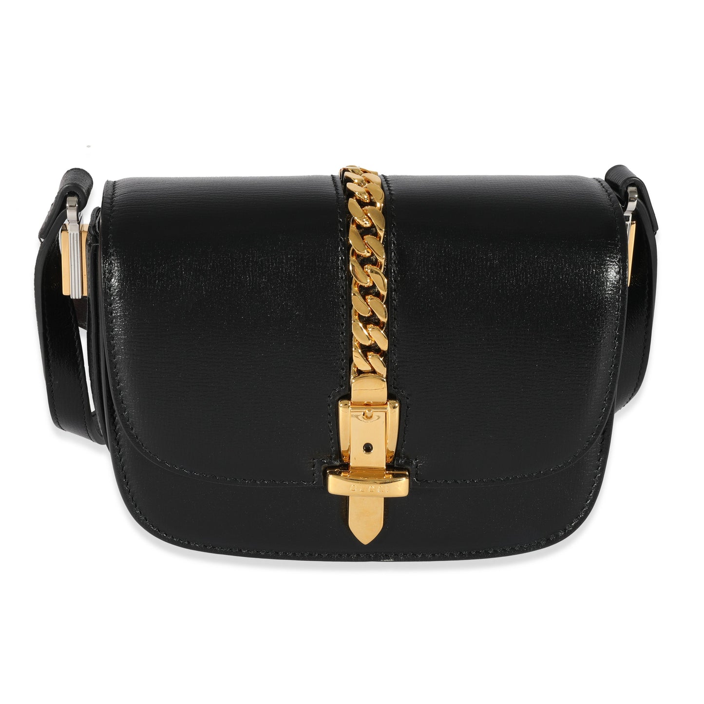 GUCCI Black Leather Sylvie 1969 Mini Bag