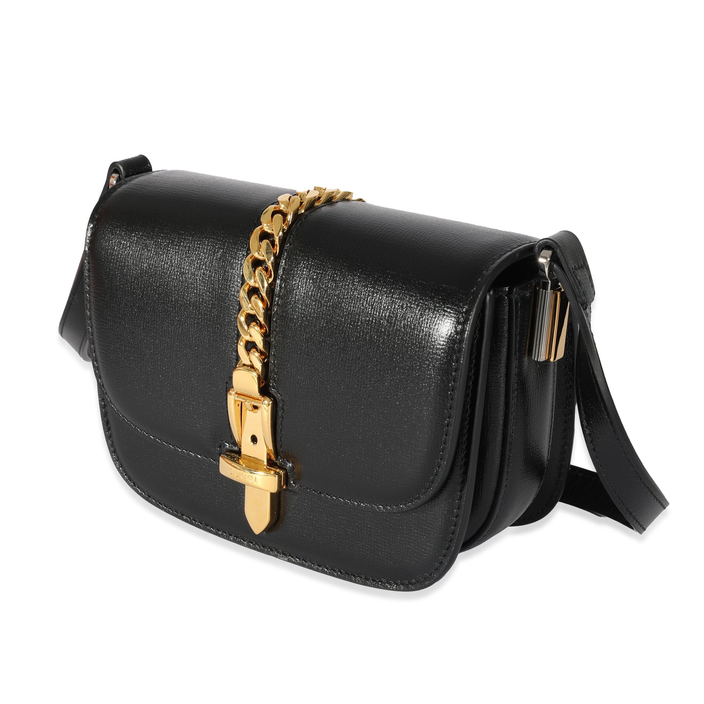 GUCCI Black Leather Sylvie 1969 Mini Bag