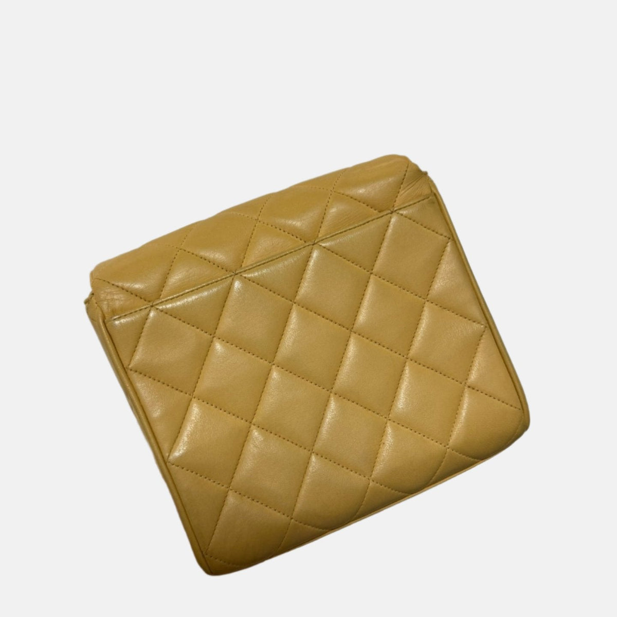 Chanel Vintage Flap Crossbody Bag Yellow Lambskin Leather, 1991-1994
