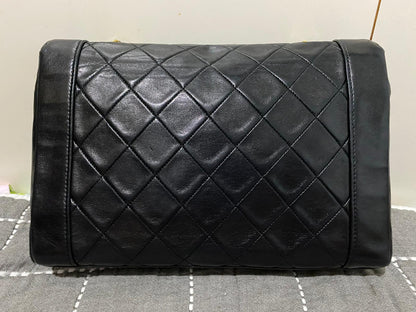Classic Medium Diana Flap in Black Lambskin GHW