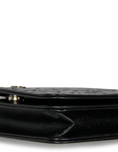 Chanel Black Caviar Camellia Wallet on Chain WOC Crossbody Bag