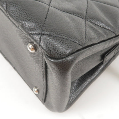 CHANEL Matelasse Caviar Skin Chain Tote Bag Black A67294