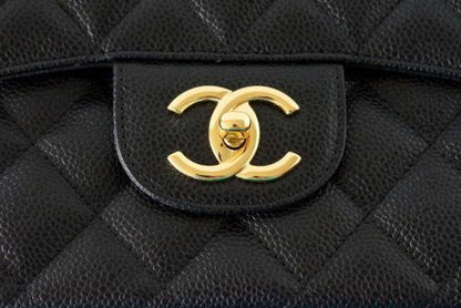 Chanel Bag Maxi Coveted Black Caviar Leather Gold Hardware