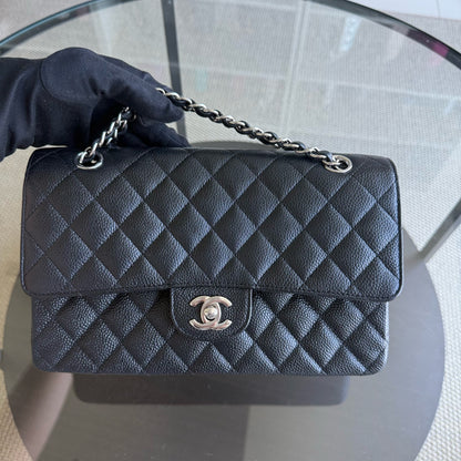 Chanel Classic Flap Medium - Caviar 25CM Quilted Black Silver Hardware Series 16