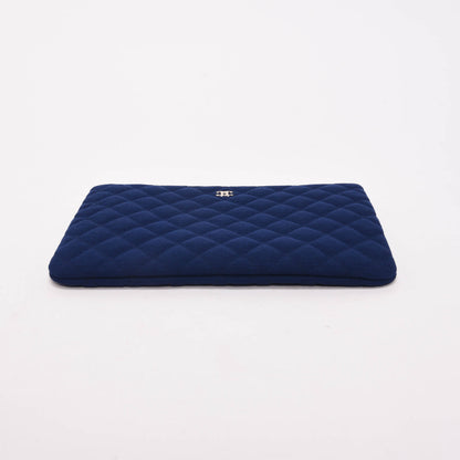 Chanel Cobalt Quilted Jersey Medium O-Case