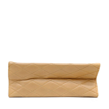 Chanel Vintage Beige Diamond Quilted Envelope Flap Bag w/ Gold Hardware