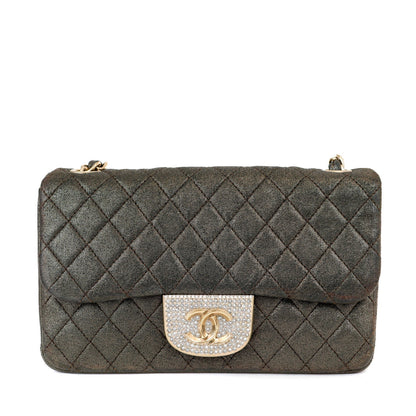 Chanel Metallic Black and Gold Crystal Flap Bag