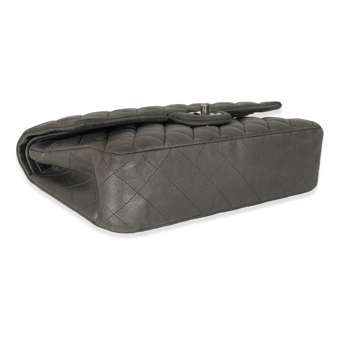 Grey Metallic Nubuck Medium Classic Double Flap