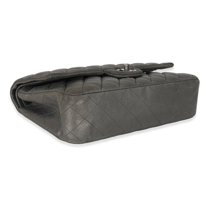 Grey Metallic Nubuck Medium Classic Double Flap