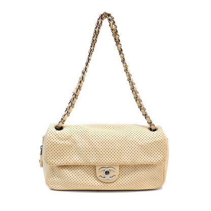 Chanel Pale Yellow Perforated Leather Baseball Spirit Bag