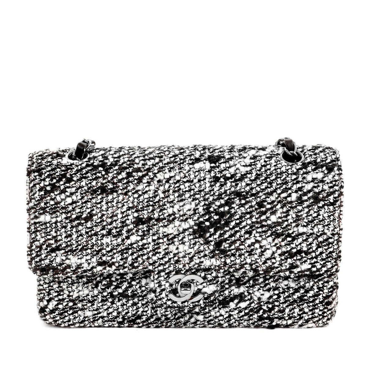 Chanel Coffee Tweed Runway Medium Classic w/ Silver Hardware