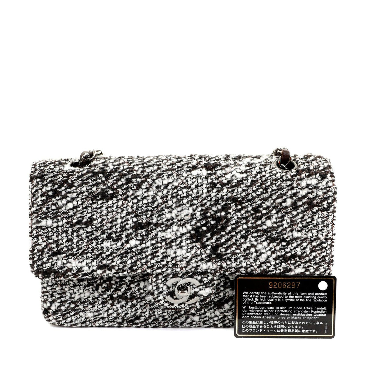 Chanel Coffee Tweed Runway Medium Classic w/ Silver Hardware