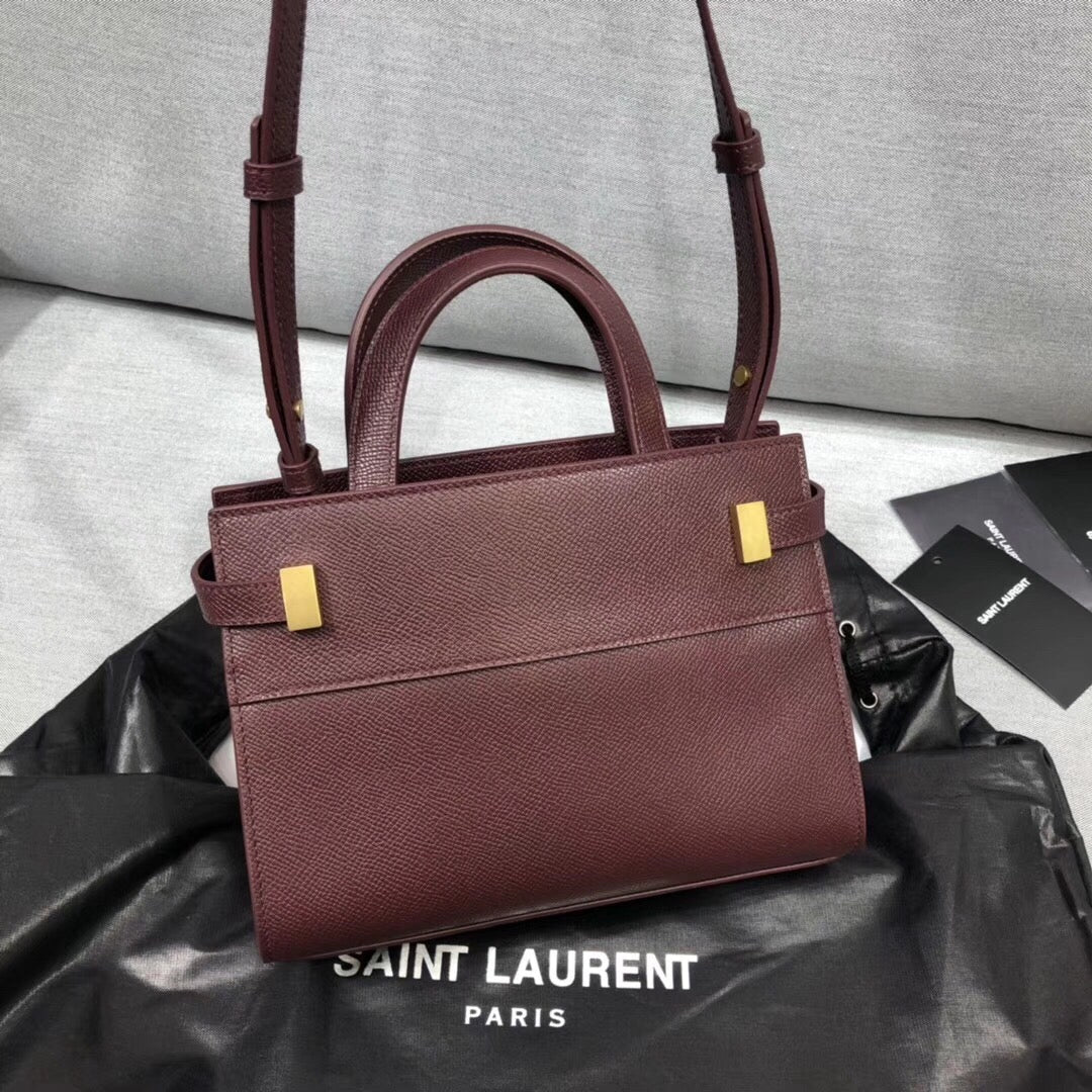 Yves Saint Laurent Manhattan Nano Shopping Bag In Box Burgundy