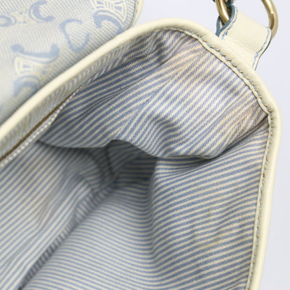 CELINE Shoulder Bag Canvas, Leather light blue Diagonal Women Secondhand