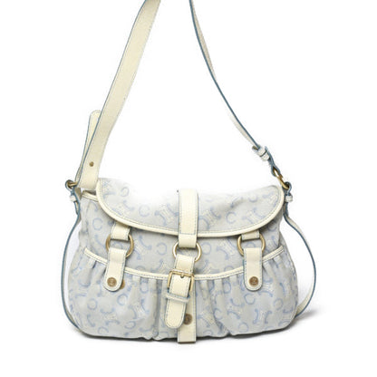 CELINE Shoulder Bag Canvas, Leather light blue Diagonal Women Secondhand