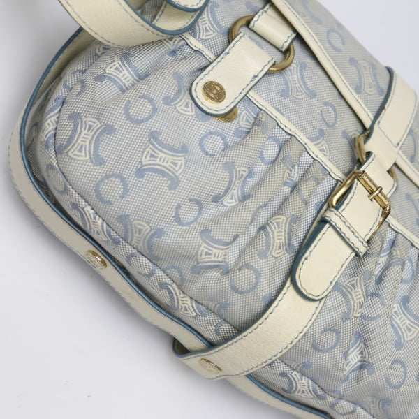 CELINE Shoulder Bag Canvas, Leather light blue Diagonal Women Secondhand