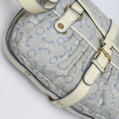 CELINE Shoulder Bag Canvas, Leather light blue Diagonal Women Secondhand