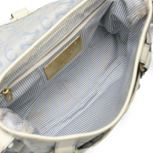 CELINE Shoulder Bag Canvas, Leather light blue Diagonal Women Secondhand