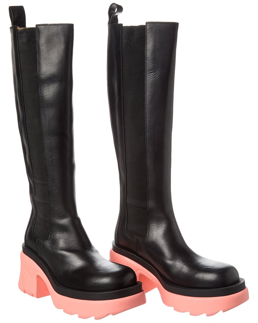 Bottega Veneta Flash Leather Boot (Authentic Pre-Owned) Black 39