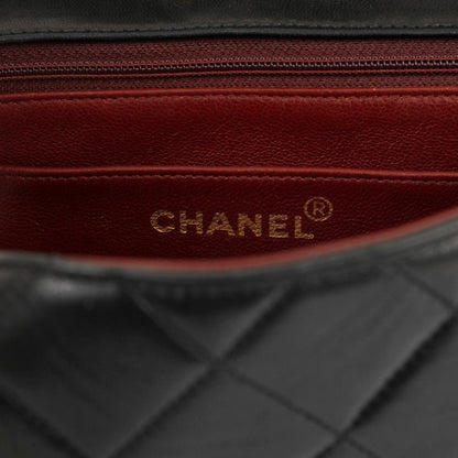 Chanel Black Lambskin Real Princess Diana Classic Medium with Gold Hardware