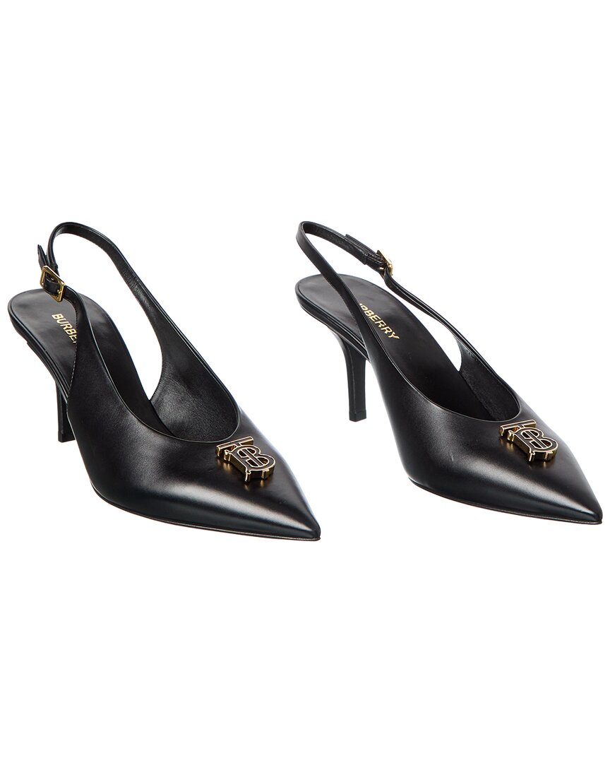 Burberry Monogram Motif Leather Slingback Pump ( Pre-Loved)