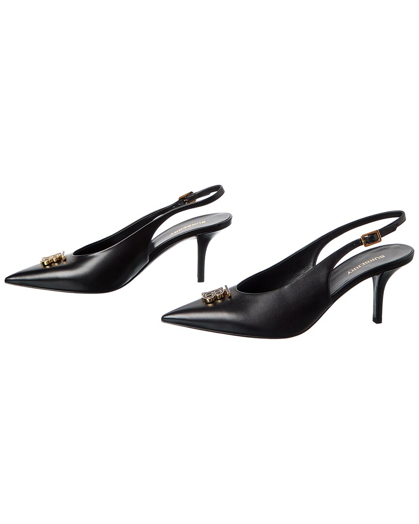 Burberry Monogram Motif Leather Slingback Pump ( Pre-Loved)