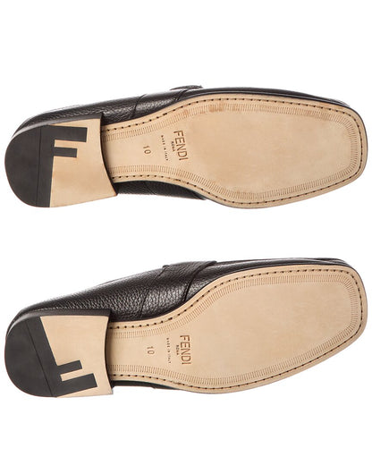 Pre-Owned Fendi Ff Leather Loafer (Authentic Pre-Owned)