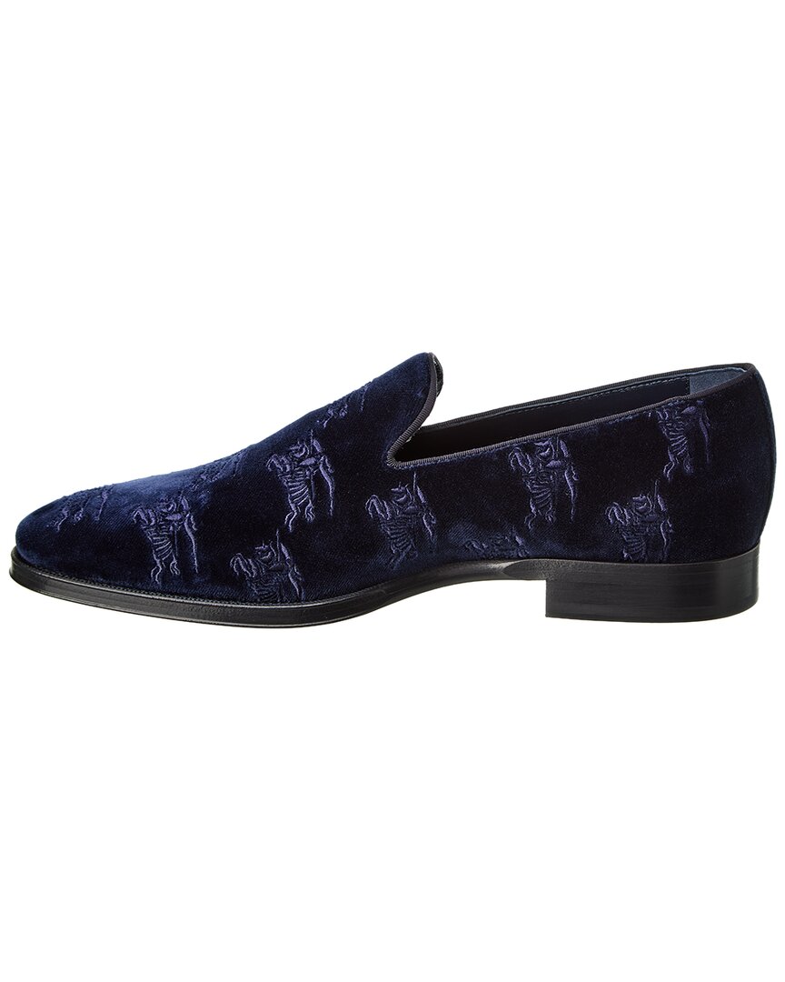 Burberry Ekd Embroidered Velvet Loafer