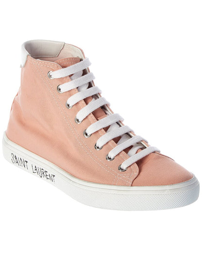 Saint Laurent Malibu Mid Canvas Sneaker Pink 35