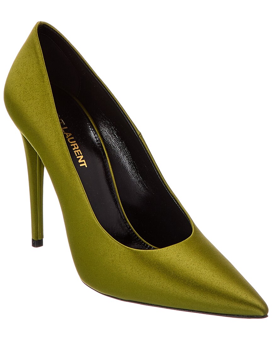 Saint Laurent Monceau 110 Satin Pump Green