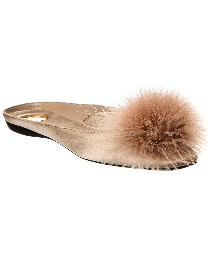 Saint Laurent Lido Satin Flat Brown Multi 36