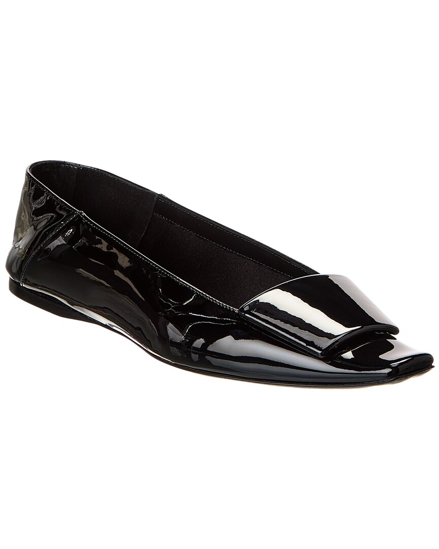 Saint Laurent Poppy Patent Ballerina Flat Black